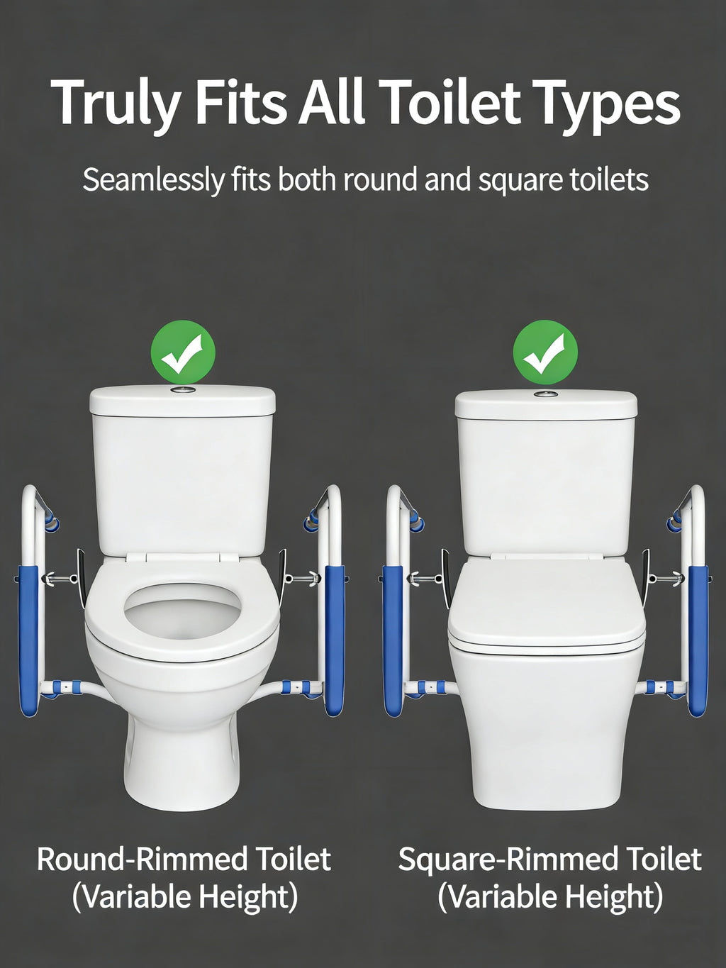 Adjustable Toilet Safety Rail & Stand Assist