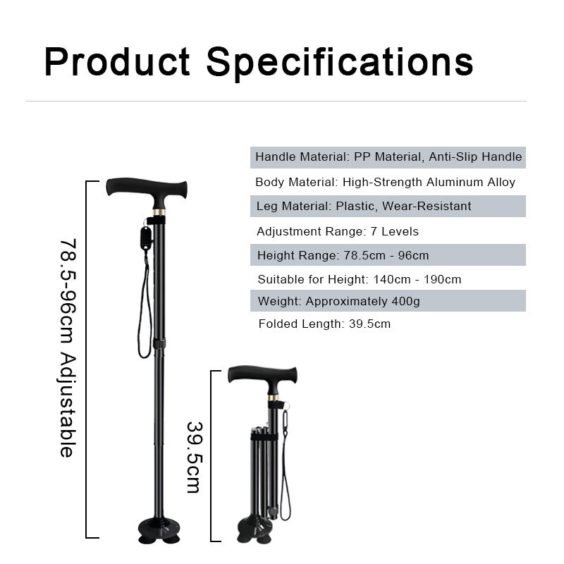 Folding Quad Walking Stick